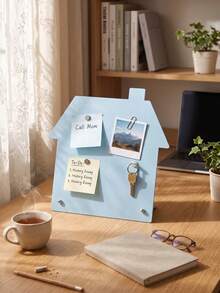 Joivida 1pc Cute House-Shaped Magnetic Memo Board, Standing Metal Message Board, Hanging Display Desktop Memo Decoration Rack - multicolor - View 5