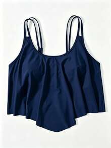 Swim Lushoire Áo bơi cỡ lớn màu trơn - Màu xanh hải quân - Xem 3