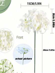 10/15/25/30Pcs White Artificial Hydrangea Flowers With Stems, Ideal For Wedding Bouquets, Tabletop Centerpieces, Home Indoor & Outdoor Ornaments, Birthday Gift, Party Layout, Wedding Supplies & Romantic Floral Decor - Multicolor - View 2