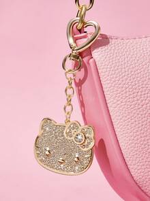 HELLO KITTY AND FRIENDS | SHEIN 時尚鋅合金閃亮水鑽包包吊飾，紀念品、收藏品、禮物，適用於裝飾錢包、書包、後背包、汽車配件，金色 - 無色 - 查看 3