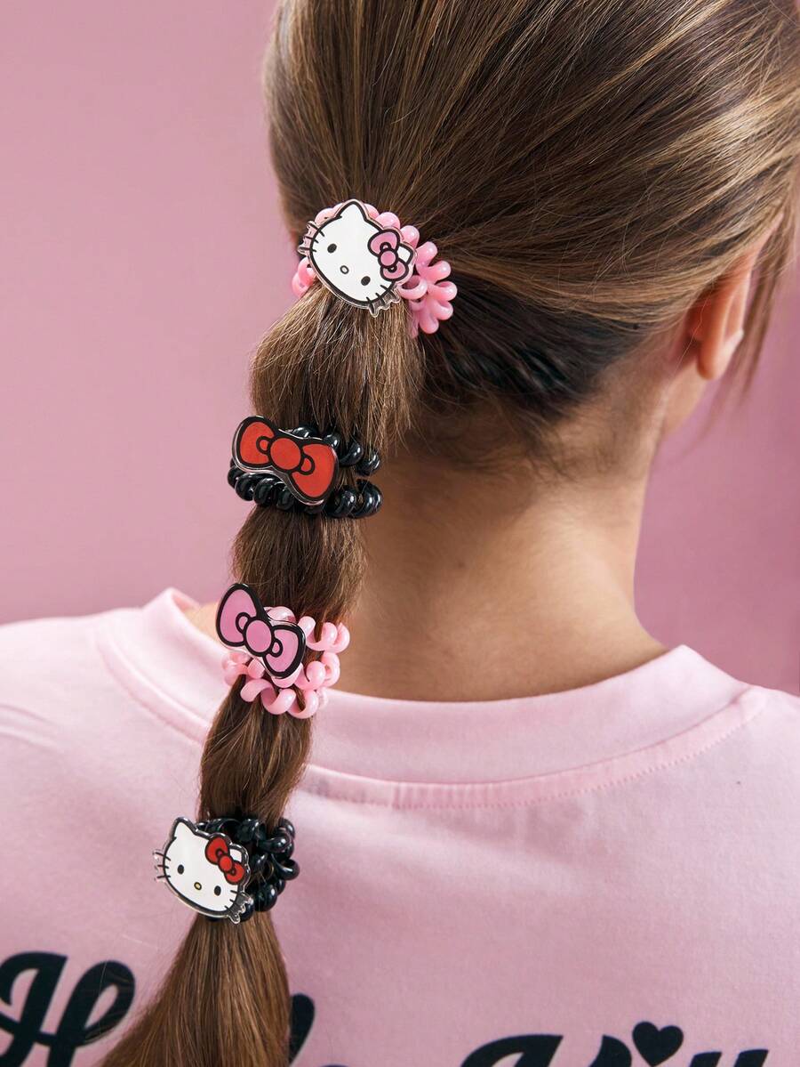 HELLO KITTY AND FRIENDS | SHEIN 連體髮圈套組 - 彩色 - 查看 1