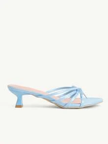 CUCCOO CHICEST Spring And Summer New Light Multi-Color Patent Leather Bow Thin Strap Sandals Versatile Vacation - Blue - View 2