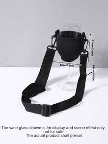 1/2/4Pcs Portable Wine Glass Holder, Neck Hanging Stemware Rack With Adjustable Strap & Neoprene Protective Sleeve, Hands-Free Design For Party Picnic BBQ, Available In Black & Pink - Multicolor - View 12