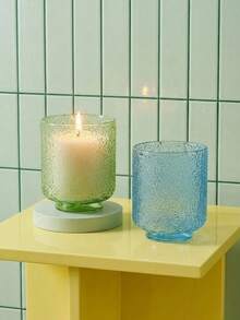 Joivida Dopamine Foam Textured Glass Candlesticks, Transparent Colored Tea Candlesticks, Aromatic Candle Candlesticks, Modern Minimalist Home Decoration, Ambience Home Furnishings, Holiday Birthday Gifts - multicolor - View 1