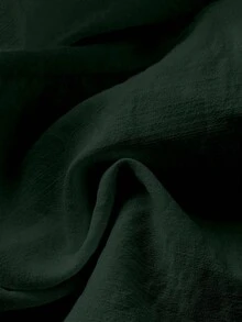 SHEIN 女款優雅度假休閒仿亞麻長褲 - 墨綠色 - 查看 4