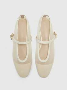 CUCCOO BIZCHIC Sederhana dan Elegan, Modis dan Serbaguna, Sepatu Flat Wanita Kasual untuk Kerja dan Perjalanan - Krem. - View 2