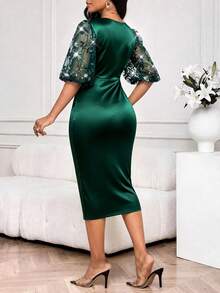 SHEIN Lady Elegant Women's Skirts For Commuting In All Seasons - Green - View 2