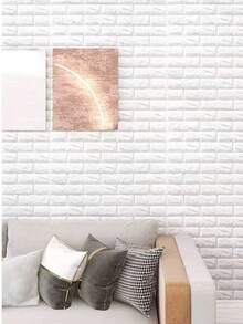 5 Rolls Foam Wall Sticker With Brick Pattern Design, Peel-And-Stick Wallpaper, Suitable For Living Room, Bathroom, Kitchen, Bedroom Home Decoration, Bathroom Wall Sticker, Kitchen Decor, Easy-To-Install Tiles. - multicolor - View 10