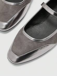 CUCCOO BIZCHIC Elegant Minimalist Square Toe Flat Shoes, Casual Minimalist Comfortable Flats For Women, Suitable For Commuting And Formal Occasions - Dark grey, - View 5