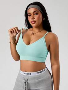 SHEIN Rhythm Era 女款大尺碼極簡百搭運動內衣 3 件組，適用瑜伽與跑步 - 彩色 - 查看 6