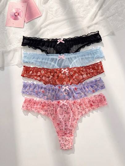 PetitDoll 5 pièces Ensemble de culottes sexy pour femmes grandes tailles