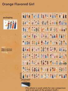 1pc Orange Scent Girl PET Die-Cut Sticker Book, Orange Scent Girl Series Journal Stickers For Scene Decoration - Multicolor - View 4