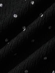 FRIFUL 女款波點印花拼接長洋裝 - 黑色 - 查看 8