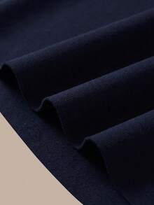 SHEIN BASICS 女款戶外休閒基礎款鬆緊腰短褲 夏季居家工作休閒褲 海軍藍 - 藏蓝色 - 查看 11