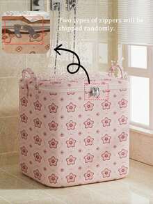 Foldable Clothing Storage Box With Handle, Large Capacity Breathable Wardrobe Organizer, Zipper Reinforced Portable Storage Bag, Suitable For Blankets, Bedding, Space-Saving, Bedroom Home Use - Multicolor - View 6