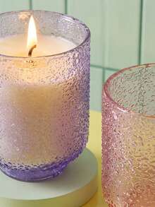 Joivida Dopamine Foam Textured Glass Candlesticks, Transparent Colored Tea Candlesticks, Aromatic Candle Candlesticks, Modern Minimalist Home Decoration, Ambience Home Furnishings, Holiday Birthday Gifts - multicolor - View 5