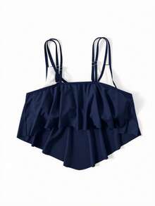 Swim Lushoire Áo bơi cỡ lớn màu trơn - Màu xanh hải quân - Xem 2