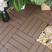 5/10 PCS PVC Plastic Self-Assembling Balcony Terrace Garden Outdoor Waterproof Anti-Corrosion Floor Tiles, Yard Outdoor Waterproof Ceramic Tiles - multicolor - View 2