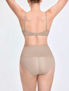 Nuvra Shaping High-Waisted Brief Shapewear Short Body Shaper Butt Lifter-Tummy Waist Control - Apricot - View 9