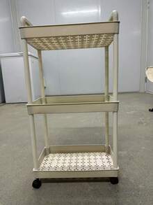 1件装带轮推车浴室收纳架落地式多层移动零食整理架，适用于厨房浴室节日派对、新学期、感恩节、情人节等场合，是理想的礼物之选，实用优雅，节省空间，是新年计划必备的家居收纳方案。 - 彩色 - 查看 9