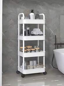 Multifunctional Rolling Storage Cart - Suitable For Kitchen, Living Room And Bedroom - Can Store …Stationery, Snacks, Small Items, Etc. - Durable Plastic Structure, Multifunctional Trolley, Vertical Storage Rack - Multicolor - View 10