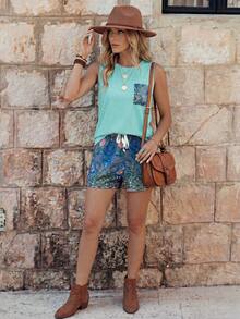 EMERY ROSE Women Two Pieces Outfits For Daily Wear - Green - View 3