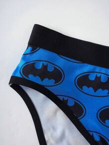 BATMAN X SHEIN 2件組女款內衣套裝 吊帶背心與三角內褲 - 藍色 - 查看 8