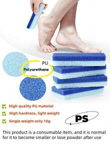 1/4Pcs Foot Pumice Stone Exfoliating File, Callus Dead Skin Remover, Heel Brush, Salon Foot Scrub Pad, Pedicure Exfoliating Tool For Men And Women, Bag, Organizer, Storage For Holiday Gift Giving-Blue, Shower Caddy - blue - View 6