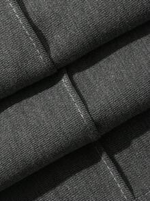 Dazy Tall Celana Kasual Wanita Pinggang Elastis Longgar Potongan Lurus dengan Patchwork Pita Warna-warni untuk Liburan Musim Gugur - Grey - View 3