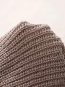Sweetra Plus Size Shawl Sweater & Knitted Skirt Set Fall - Champagne - View 7