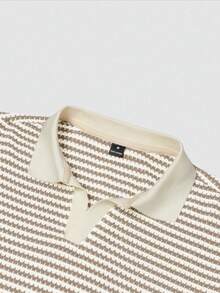 Manfinity Homme 男士条纹拼接休闲百搭通勤短袖 Polo 衫 - 彩色 - 查看 4