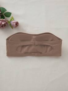 SHEIN Bralette 與無鋼圈內墊胸罩，直帶式 - 摩卡棕 - 查看 6