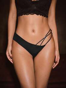 Bella Beso Diamond Pattern Seamless Elastic Briefs For Women, Sexy & Comfortable - Black - View 1