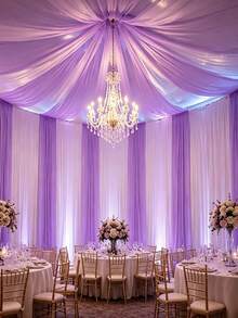 Arch Drapes, 1/2 Panel, 4.4 Yards, Sheer Backdrop Curtains, Suitable For Decorating Parties, Ceilings, Wedding Arches, Reception Desks, Christmas And Other Occasions. - multicolor - View 8