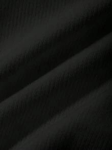 DAZY 女款素色修身休閒度假夏季背心上衣 - 黑色 - 查看 7