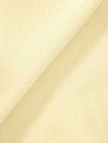 SHEIN EZwear 女款休閒極簡連帽長袖寬鬆加厚運動衫，適合秋冬，復古優雅通勤百搭保暖，鹿刺繡印花圖案，海灘度假夏季適用 - 淡黃色 - 查看 5