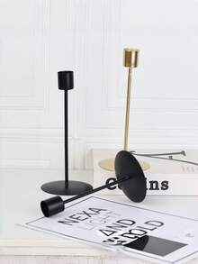Minimalist Nordic Style Metal Candlestick, Light Luxury Home Tabletop Ornament, Ideal Decorative Prop For Romantic Dinner & Wedding Arrangement Gift. - multicolor - View 2