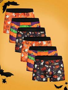SHEIN Men's Halloween Print Boxer Briefs (6-Pack) - Multicolor - View 1