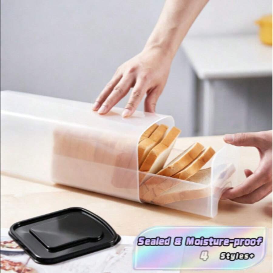 1 Stück - ausziehbare Küchen-Brotbox mit Ablage, rechteckige Brotaufbewahrungsbox - Verschiedenfarbig - Übersicht 1