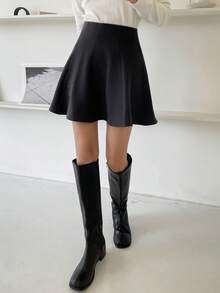 Dazy Tall Women's Solid Color Casual Versatile Daily Wear Skirt Fall - Black - View 7