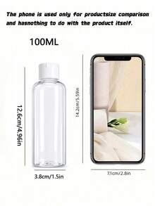 透明圓肩旅行分裝瓶，附翻蓋蝴蝶蓋，空化妝品樣品分裝容器，小容量防漏擠壓瓶，黑色翻蓋，適用盥洗用品、洗髮精、乳液、護髮素 - 彩色 - 查看 3