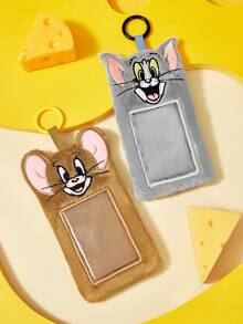 TOM & JERRY X SHEIN Dompet Kartu Kartun, Bentuk Lucu, Cocok Untuk Menyimpan Kartu Kecil Idou, Kartu Kerja, Kartu Transportasi, Dll., Desain Jendela PVC Transparan, Dapat Digantung di Tas - kucing dan tikus - View 1