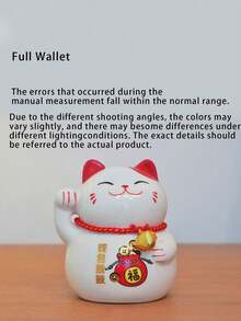 New Ceramic Wealth Cat Ornament Piggy Bank, Small And Cute, Easy To Carry. It Can Be Used As A Decoration. - multicolor - View 14