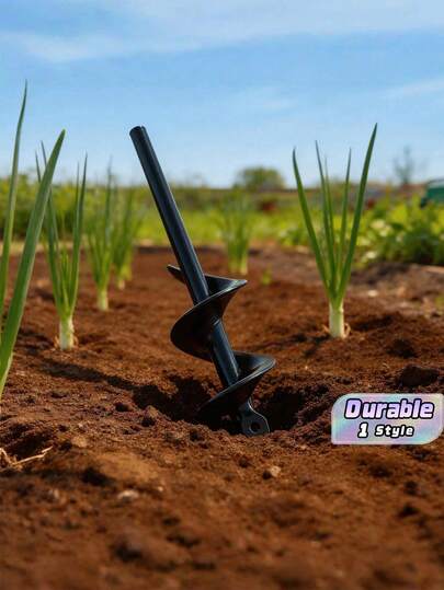 Forets de tarière de jardin robustes , Tarières de terre en acier haute résistance disponibles en paquet simple/multiple , Tige hexagonale de 3/8", compatibles avec les outils manuels et électriques pour la plantation, le creusement de trous de poteaux et le mélange de sol