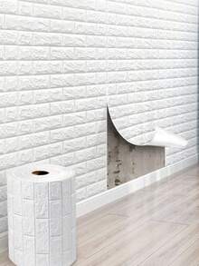 1 Roll Of Tile Wall Sticker - Easy To Paste And Peel, Can Be Freely Cut - Suitable For Decorating Kitchen, Living Room, Bathroom, Corridor, Fashionable Home Decor Rama Decoration Rama, Renovation Stickers Peel Wall Panels, Wall Paper - White - View 7