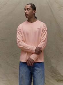 Musero Camiseta Gráfica de Manga Larga Cuello Redondo Oversize Armario Primavera&Verano - Rosa - Ver 2