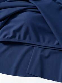 Swim Lushoire Áo bơi cỡ lớn màu trơn - Màu xanh hải quân - Xem 4