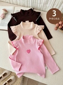 SHEIN 嬰兒愛心刺繡長袖上衣 - 彩色 - 查看 7