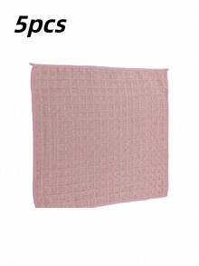 5/10 PCS Gray Grid Waffle Weave Kitchen Towel, Soft Absorbent Cotton Dish Cloth, Reusable Cleaning Cloth For Kitchen, Home, And Dining - Multicolor - View 9