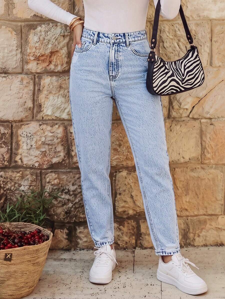 EMERY ROSE Jeans cónicos con cremallera - Lavado ligero - Ver 1